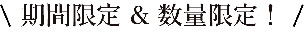 期間限定＆数量限定!